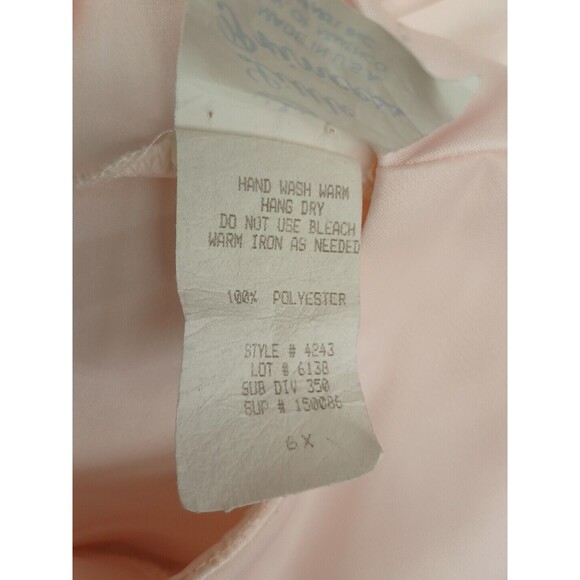 Vtg Little Princess Pink Bridesmaid Easter Girls Dress Sz 6X USA Made - Picture 7 of 7